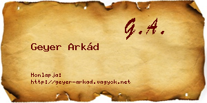 Geyer Arkád névjegykártya